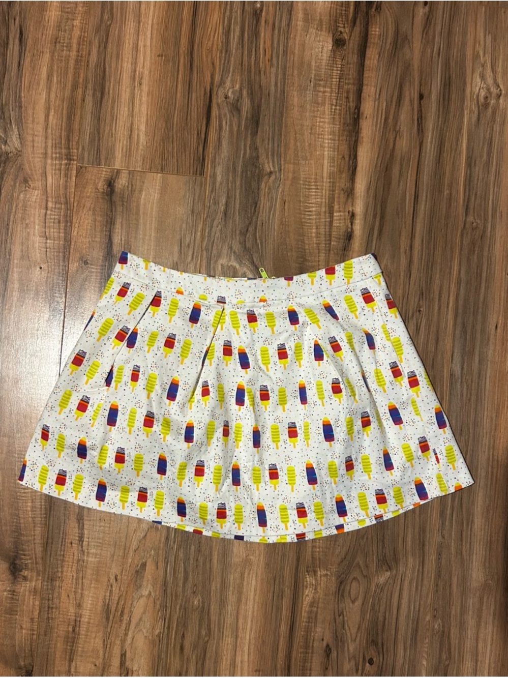 ASOS White Skater Skirt with Yellow, Red & Blue Popsicle Print